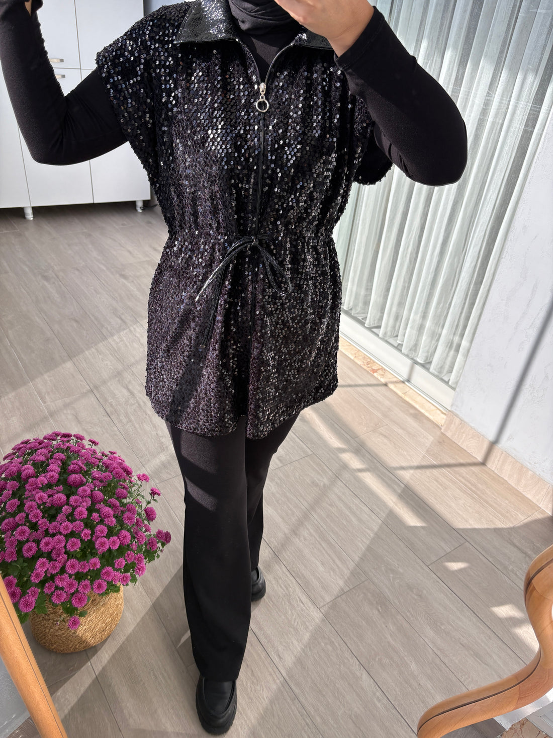 Berays Siyah Pul Detaylı Yelek