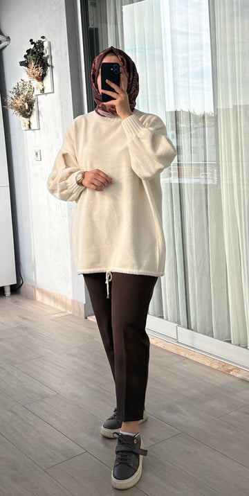 Pamuk Dokulu Krem Kazak