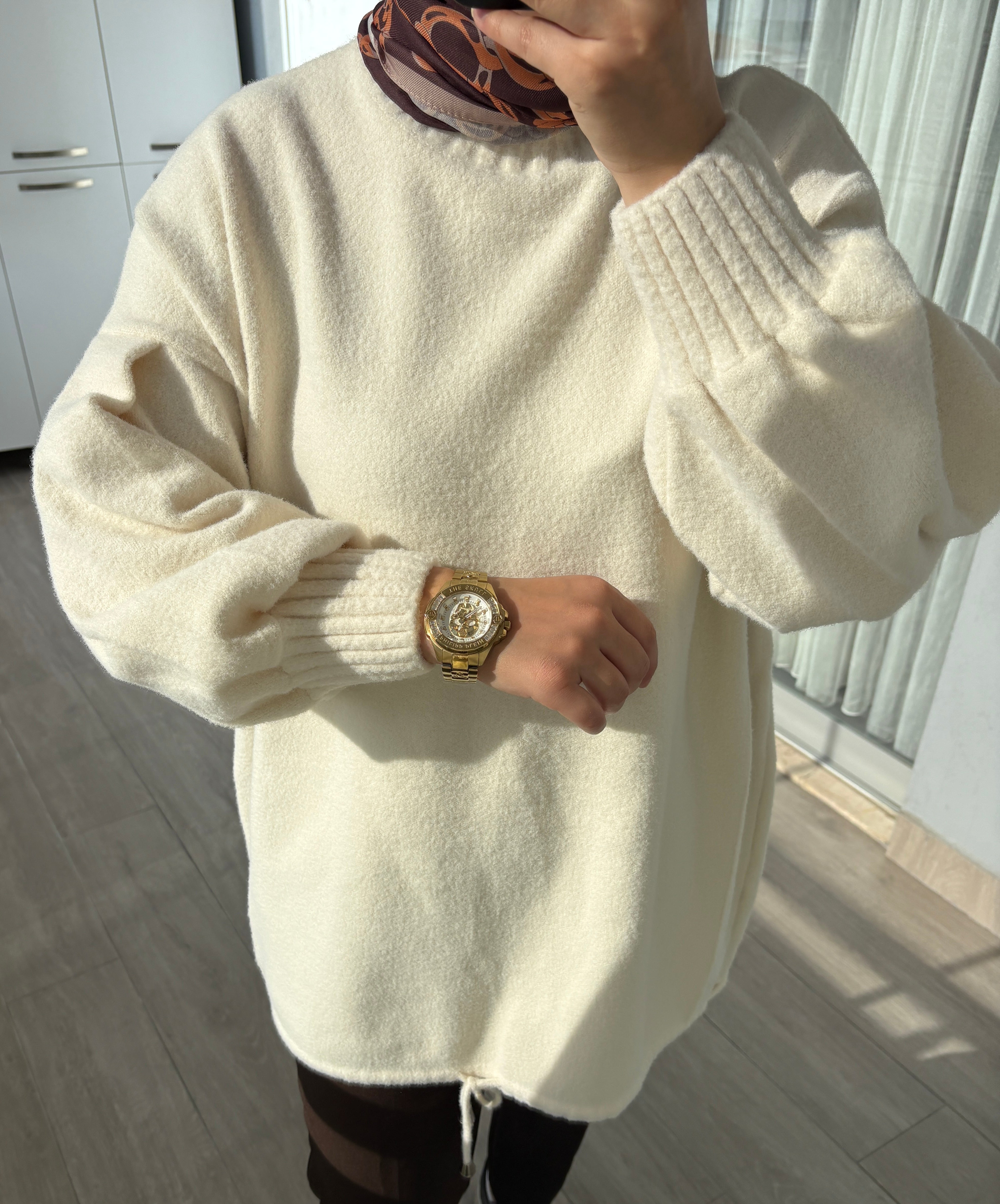 Pamuk Dokulu Krem Kazak