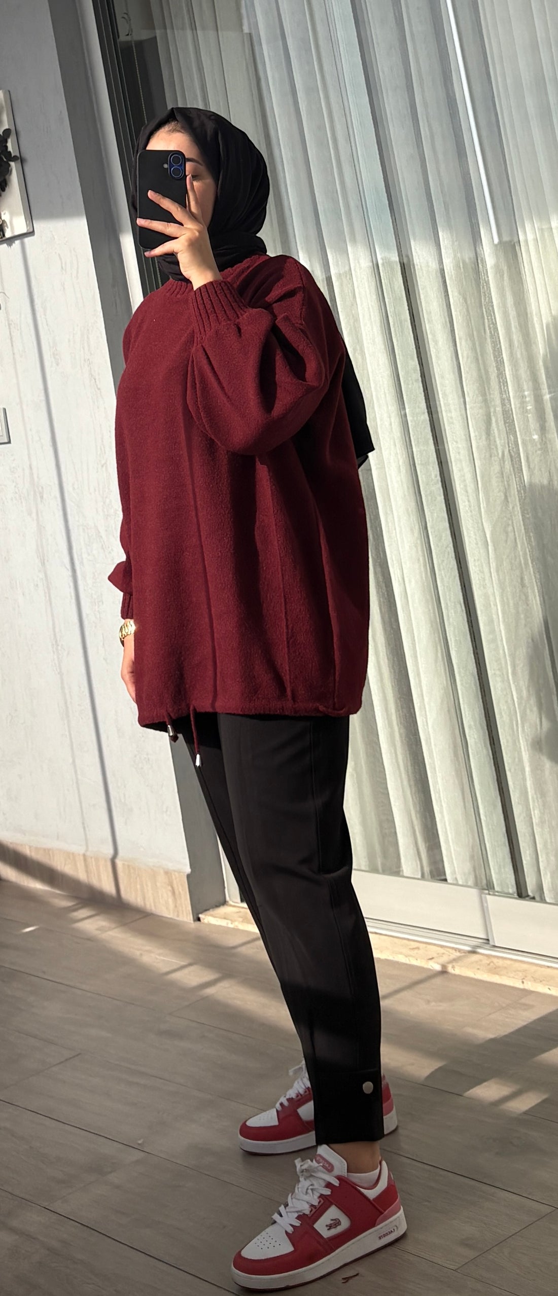 Pamuk Dokulu Bordo Kazak